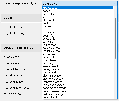 Melee damage reporting types